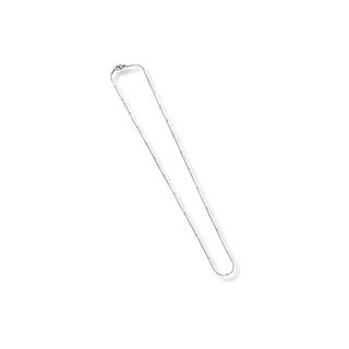 Colar rabo de rato com bolinha em aço inoxidável, acabamento polido.