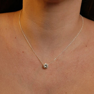 COLAR PONTO DE LUZ GALERIA ZIRCONIA 8 MM BANHADO A PRATA 925