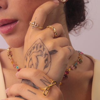 ANEL CORAÇÕES CRAVEJADO ZIRCÔNIAS