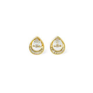 BRINCO PEQUENO GOTA COM ZIRCONIA BANHADO A OURO 18K