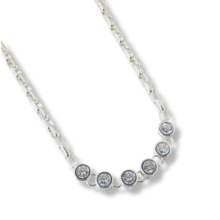 choker zirconia cristal corrente elo cartier banhado a ródio