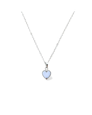 COLAR CORAÇÃO BRANCO BANHADO A PRATA 925