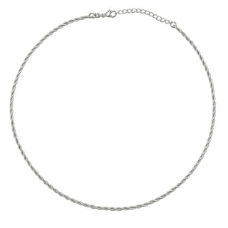 Colar corrente baiana prata, design clássico e acabamento sofisticado UNA Semijoias.