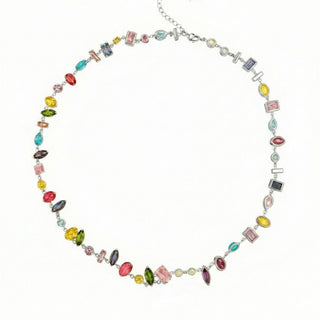 COLAR MIX DE PEDRAS DE VIDRO COLORIDAS