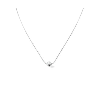 Colar veneziana com bola lisa 6mm banhado a prata 925 da UNA Semijoias e Aço.