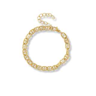 Pulseira elo gucci banhada a ouro 18k e ródio, design elegante e acabamento premium UNA Semijoias.
