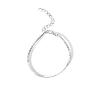 Pulseira fita delicada banhada a prata, UNA Semijoias e Aço.