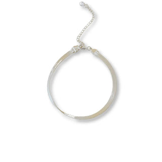 pulseira elo fita banhado a ródio