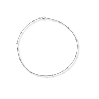 Pulseira rabo de rato com bolinhas banhada a ouro 18k e ródio, design delicado e acabamento premium UNA Semijoias.