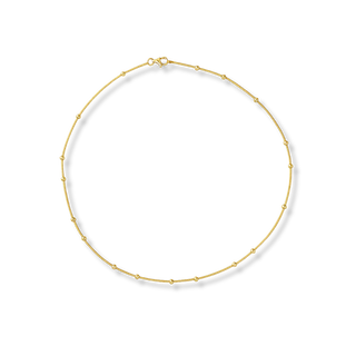 Pulseira rabo de rato com bolinhas banhada a ouro 18k e ródio, design delicado e acabamento premium UNA Semijoias.